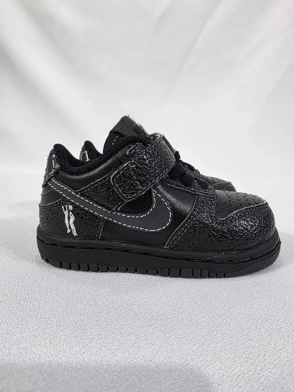 Nike Little Dunk Low TD Black Anthracite Leather Toddler Shoes Size 5C